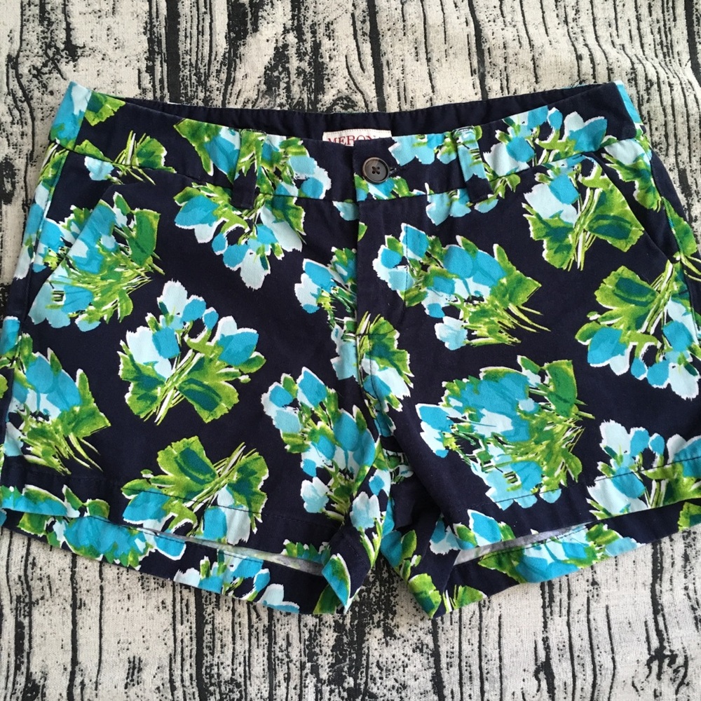Merona blue green flower shorts
